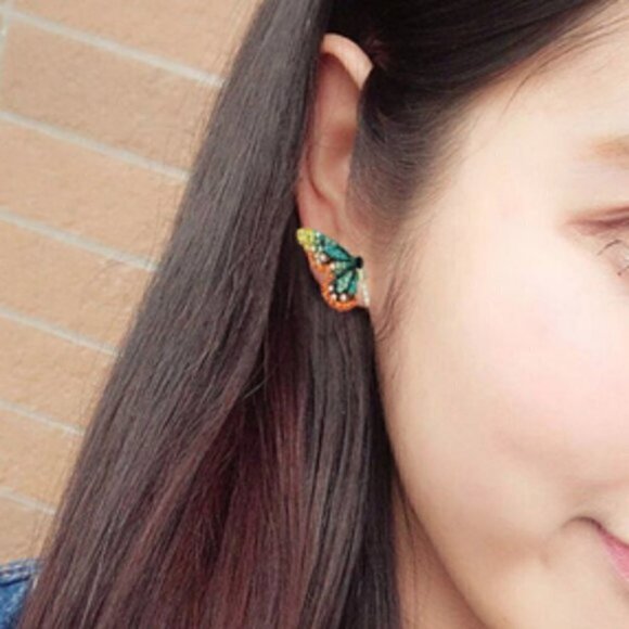 Fashion Freestyle boho crystal butterfly earrings jewelry unique - Picture 4 of 7